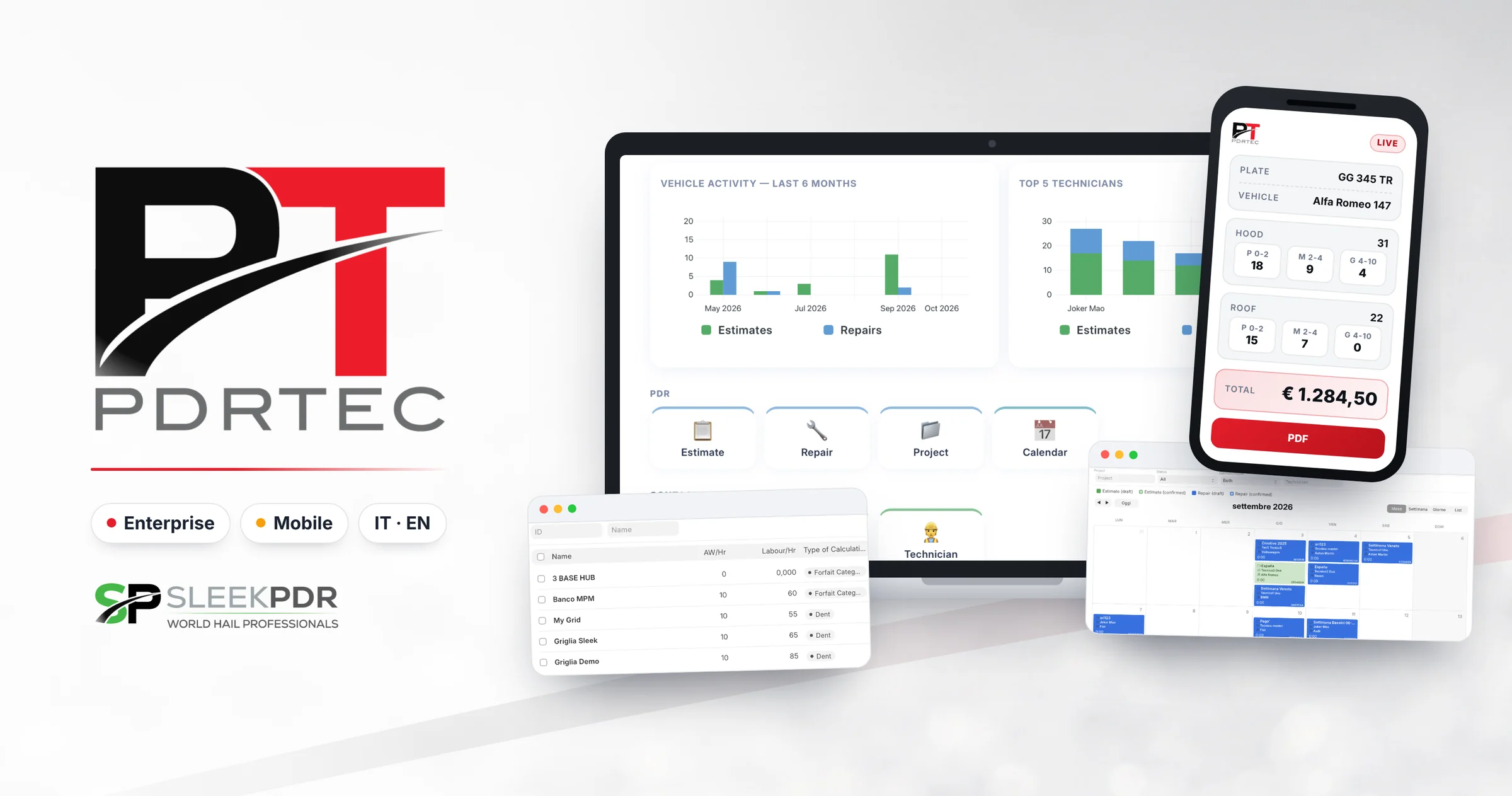 PDR-TEC — dent repair software on desktop and mobile